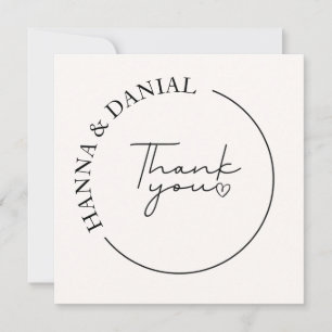 Invitación Elegante Simple Gracias Favor De Boda