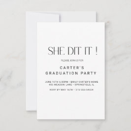 Invitación elegante simple grandioso, minimalista negro y bla