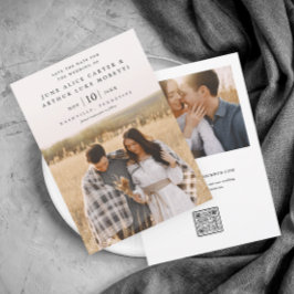 Invitación Elegante simple matrimonio de fotos salva la fecha