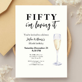 Invitación Elegante Simple Me Encanta 50 cumpleaños