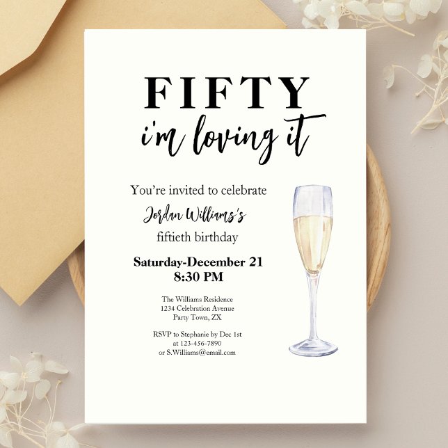 Invitación Elegante Simple Me Encanta 50 cumpleaños (Subido por el creador)