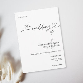 Invitación Elegante Simple Minimalista Blanco y Negro