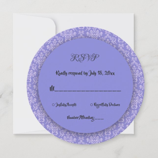 Invitación Elegante Simple Mínimo Moderno Boda Redonda RSVP (Anverso)