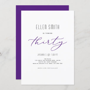 Invitación Elegante, simple, moderno, 30 años