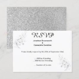 INVITACIÓN ELEGANTE SIMPLE PURPURINA DE PLATA DE PLATA DE PLA