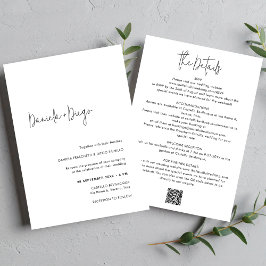 Invitación Elegante simple y moderno código QR Boda RSVP