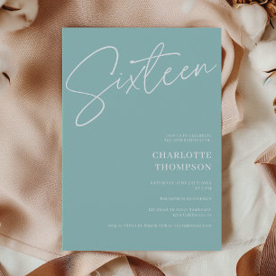Invitación Elegante, simple y moderno foto azul hielo Sweet 1