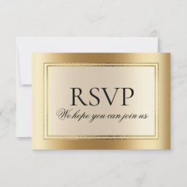 Invitación Elegante sitio web de Boda de oro RSVP
