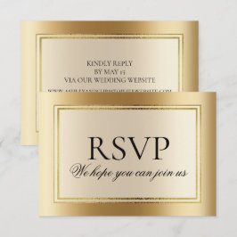 Invitación Elegante sitio web de boda de oro RSVP