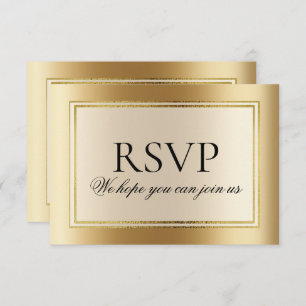 Invitación Elegante sitio web de Boda de oro RSVP