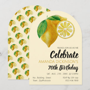 Invitación Elegante sketch de limón Cumpleaños