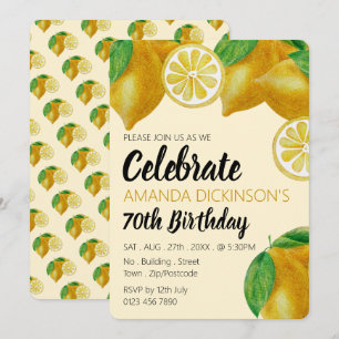 Invitación Elegante sketch de limón Cumpleaños