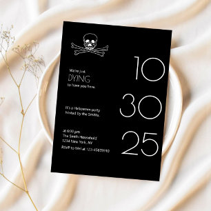 Invitación Elegante Skull Halloween Fiesta de disfraces todo 