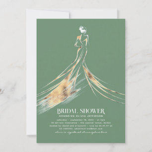 Invitación Elegante Sofisticada Sage Green Bridal Shower