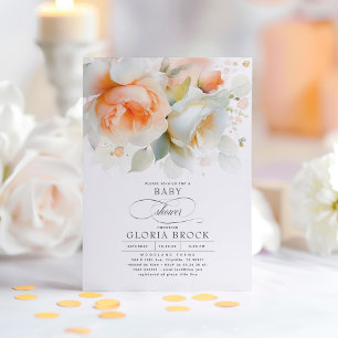 Invitación Elegante Soft Terracotta Floral Boho Baby Shower