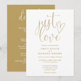 Invitación Elegante Sólo Ama Todo En Un Boda De Oro