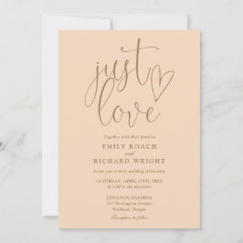 Invitación Elegante Solo Amor Todo En Uno Boda Suave Melocotó