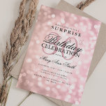 Invitación Elegante SORPRESA 30 Años Rosa Luces de Oro<br><div class="desc">Elegante plantilla de invitación del Fiesta Shimmer Lights de 30 años. Con luces brillantes modernas. ¡Genial por 30,  40,  50,  60 y 70 años y más!</div>