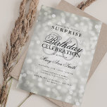 Invitación Elegante SORPRESA 30° cumpleaños Glam Silver Luces<br><div class="desc">Elegante plantilla de invitación del Fiesta Shimmer Lights de 30 años. Con luces brillantes modernas. ¡Genial por 30,  40,  50,  60 y 70 años y más!</div>