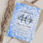 Invitación Elegante SORPRESA 40.ª luz azul de la marina de cu<br><div class="desc">Elegante plantilla de invitación de 40 años Fiesta Shimmer Lights. Con luces brillantes modernas. ¡Genial por 30,  40,  50,  60 y 70 años y más!</div>