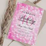Invitación Elegante SORPRESA 40 Años Calientes Luces Rosa<br><div class="desc">Elegante plantilla de invitación de 40 años Fiesta Shimmer Lights. Con luces brillantes modernas. ¡Genial por 30,  40,  50,  60 y 70 años y más!</div>