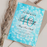 Invitación Elegante SORPRESA 40° cumpleaños luces turquesas<br><div class="desc">Elegante plantilla de invitación de 40 años Fiesta Shimmer Lights. Con luces brillantes modernas. ¡Genial por 30,  40,  50,  60 y 70 años y más!</div>
