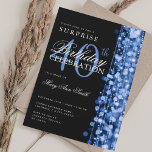 Invitación Elegante sorpresa 40 cumpleaños Sparkles Navy<br><div class="desc">Elegante plantilla de invitación de 40 cumpleaños Fiesta Sparkles. Con luces,  cuerdas y destellos. ¡Genial por 30,  40,  50,  60 y 70 años y más!</div>