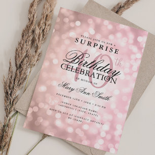 Invitación Elegante SORPRESA 40° Rosa de Oro de cumpleaños