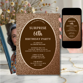 Invitación Elegante sorpresa 60 cumpleaños digital o papel