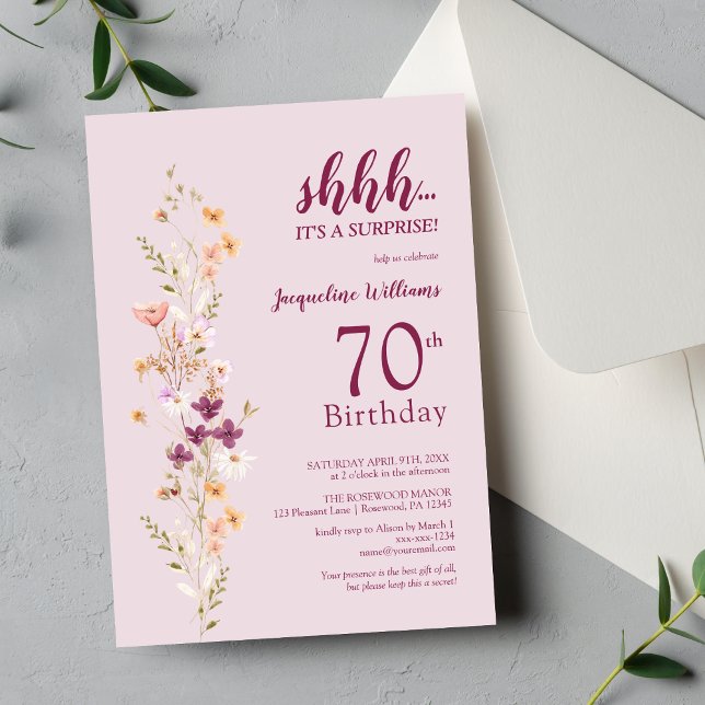 Invitación Elegante sorpresa 70 cumpleaños (Subido por el creador)