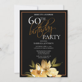 Invitación Elegante Sorpresa Floral 60 cumpleaños