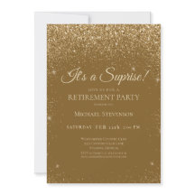 Elegante Sparkle Gold Surprise Retirement Fiesta