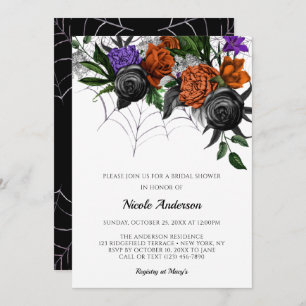Invitación Elegante Spooky Multi Web Bridal Shower