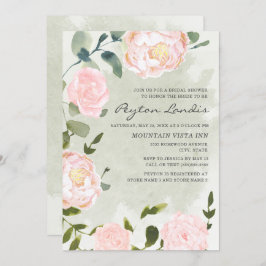Invitación Elegante Springtime Rubor Pink Floral Bridal Showe