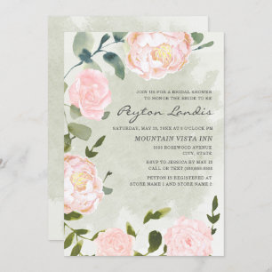 Invitación Elegante Springtime Rubor Pink Floral Bridal Showe