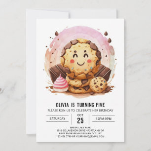 Invitación Elegante Sprinkles Girly Cookies Cumpleaños
