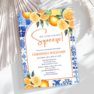 Invitación Elegante Squeeze Citrus Verano Ducha Bridal