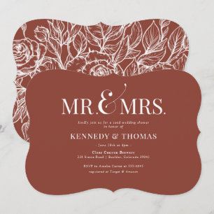 Invitación Elegante Sr. y Sra. Coed Bridal o ducha de matrimo