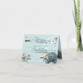 Invitación Elegante Stationery Beach Seashells