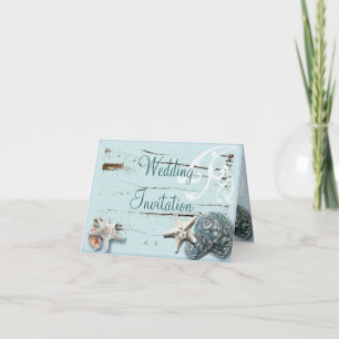 Invitación Elegante Stationery Beach Seashells