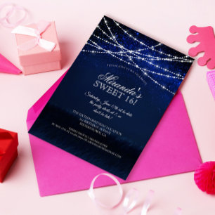 Invitación Elegante String ilumina la dulce fiesta de cumplea