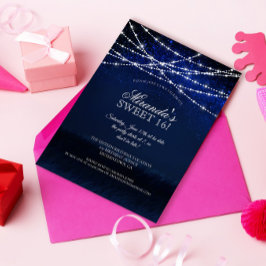 Invitación Elegante String ilumina la dulce fiesta de cumplea