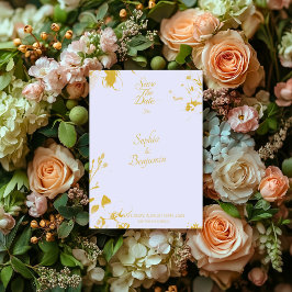 Invitación Elegante Suave Lavanda y Dorado Metálico Salva la 