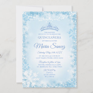 Invitación Elegante suave suave azul y cuerda de luz de mis i