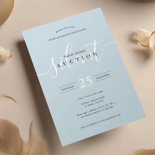 Invitación Elegante Subasta Silenciosa de Recaudación de Fond