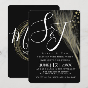 Invitación Elegante suite Boda de Relieve metalizado blanco n