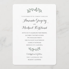 Invitación Elegante suite Boda Eucalyptus
