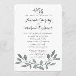 Invitación Elegante suite Boda Eucalyptus