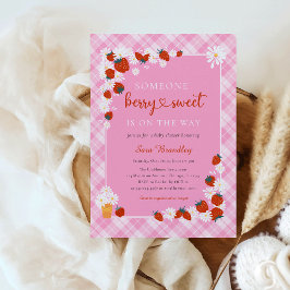 Invitación Elegante Summer Daisy Berry Sweet Baby Shower