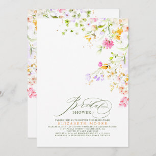Invitación Elegante Summer Meadow Flores salvajes Ducha de no